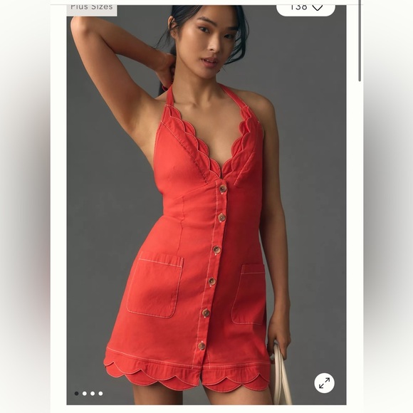 Maeve | Dresses | Maeve Halter Vneck Scallop Mini Dress Anthropologie |  Poshmark